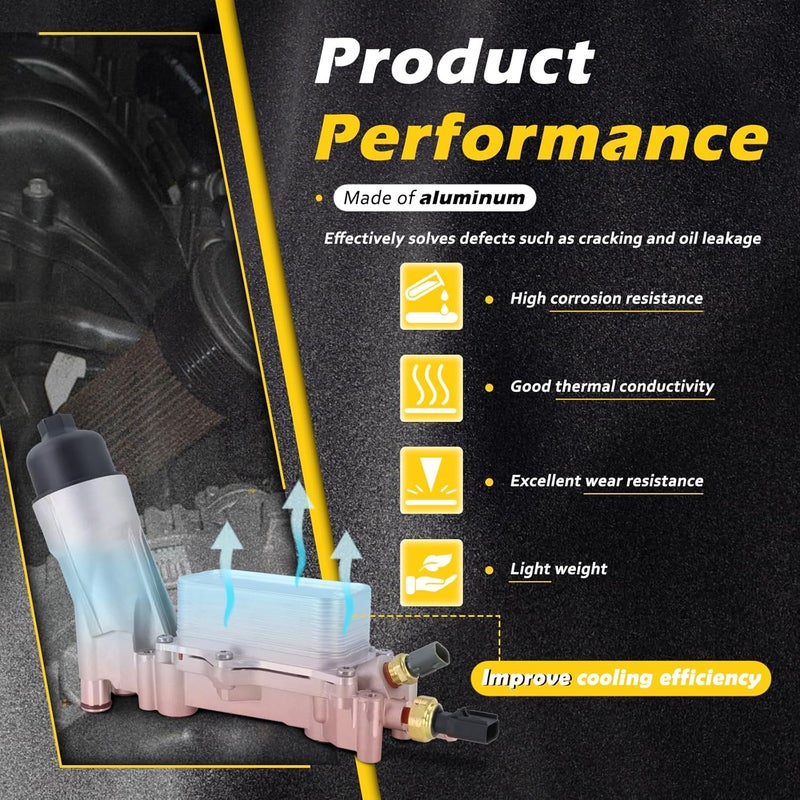 SoCiMa 926-876 926-959 Upgraded Aluminum Engine Oil Filter Housing with Oil Cooler Fit for 2011-2016 Dodge Journey Charger Challenger Caravan Durango Avenger Jeep Wrangler Cherokee Chrysler 200 300 3.6L - Image 5